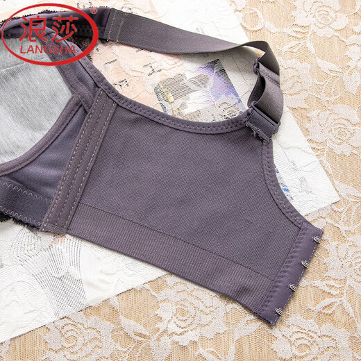 Langsha (Langsha) Pestes en dentelle de sous-vêtements Soutien supérieur confortable et soutien-gorge anti-sac sans anneaux en acier rassemblant un soutien-gorge épais a l'air de gros style mince sexy 918 70a 32b