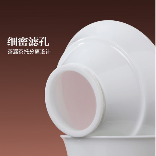 Jingdezhen Ceramic High Temperature Sweet White Glaze Covered Bowl Home Handmade White Porcelain Drinking Tea Cup Kung Fu Sancai Covered Bowl Single Tea Bowl Ruogu Single Covered Bowl