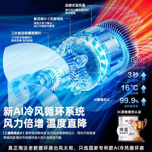 NIYEVN Dominant Humidification Spray丨Cold Wind Patented Electric Fan Cooling Floor Fan Home Air Conditioning Fan Silent Bedroom Ultra-Silent First-Class Energy Efficiency Air Circulation Fan Remote Control Heavy AI Tracking Frequency Cooling-Atomized Cooling-16 Seconds 2025 New Model丨National Patent丨AI Whole House Large Area Instant Cooling