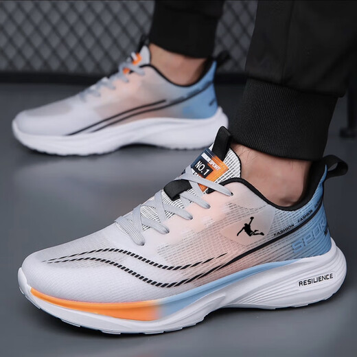 Rickey Jordan Ricky Jordan Brand Shoes Broken-Size Men's Sneakers Summer A Men Breatable Shock-Showring Shoping Zapatos para correr Strising Sole Resistente RESISTANDO Cañas Men QD826 Naranja negra [Estilo de malla] 41