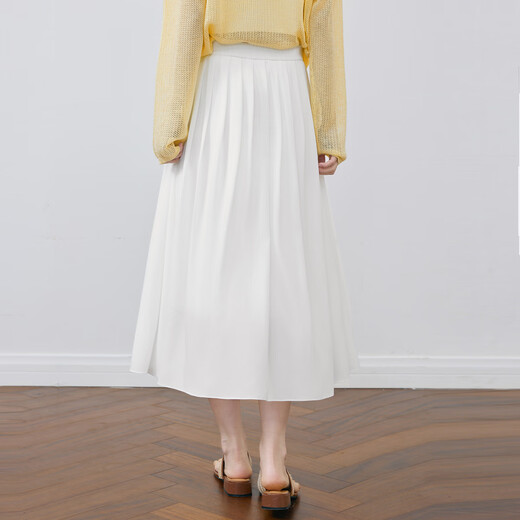 
Shifanli ('SEIFINI) Shifanli white French romantic A-line skirt 2025 summer new style navy blue popular slim and gentle fairy skirt white long skirt M