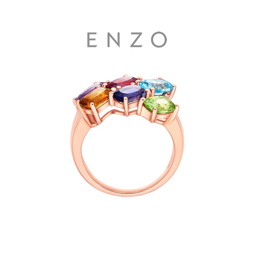 
Chow Tai Fook ENZO 18K Gold Colorful Gem Ring Women's Gift EZV3886 No. 12