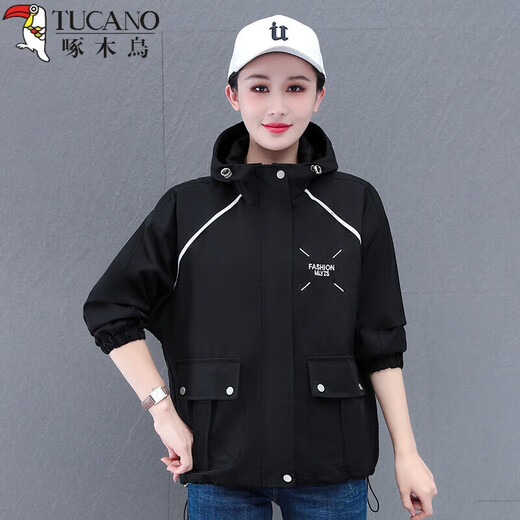 
Woodpecker Spring and Autumn Hooded Short Jacket Women 2025 New Girls Casual Top Korean Fashion Shock Clothes Jacket Women White M Recommended 90-105Jin [Jin equals 0.5 kg]