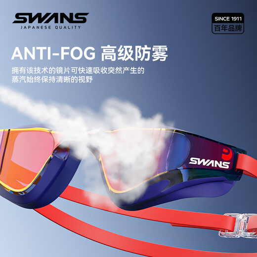 SWANS swimming goggles racing high-definition waterproof and anti-fog swimming goggles for men and women competition training Valkyrie MIT series_black flat light