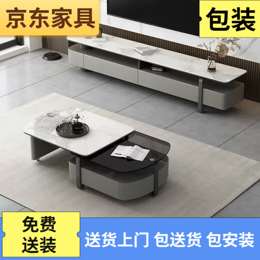 
Rock slab tea table modern simple living room home coffee table small apartment rotating Italian rock slab tea table TV cabinet 14070 Fish belly white rotating tea table 100 real rock slab