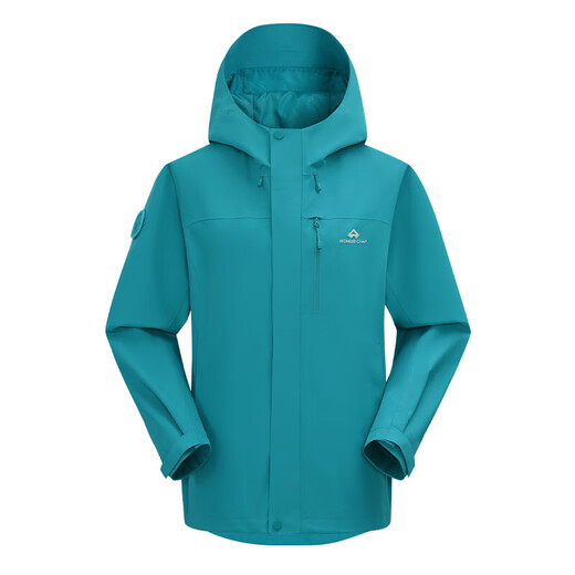 Trailblazer Lin Gengxin's same style Blue Bird Jacket three-in-one men's outdoor windproof and waterproof mountaineering jacket jacket autumn turquoise blue black liner丨fleece two-piece set L