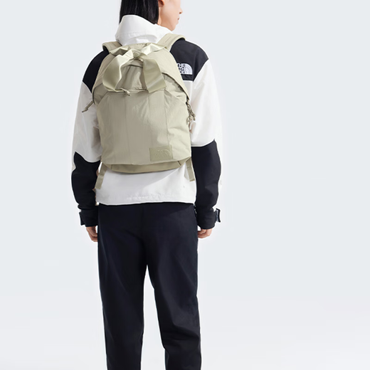 北面（The North Face）20L纯色时尚拉链开合尼龙双肩包常规女款陶土灰 陶土灰