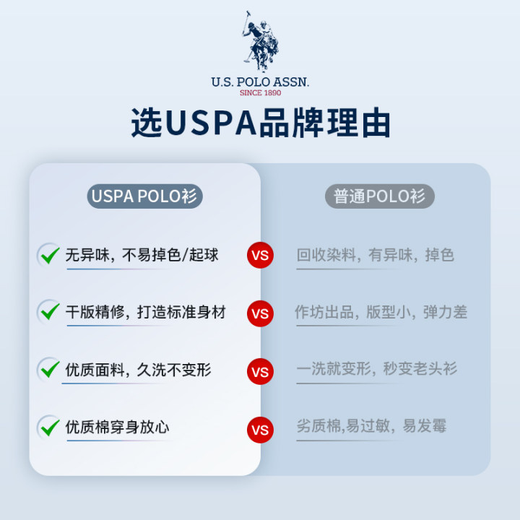 U.S. POLO ASSN.polo shirt men's business casual men's summer short-sleeved T-shirt lapel half-sleeved top men's Father's Day gift