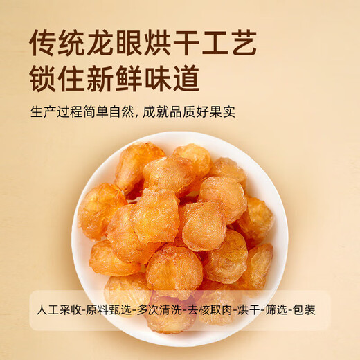 同仁堂（TRT）龙眼肉即食桂圆干无核免剥自然干晒 红枣枸杞泡茶煲汤材料100g