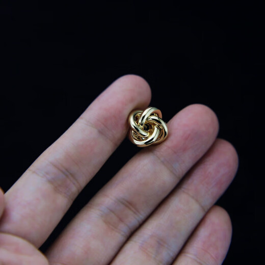 次嘉复古胸针镀金/银色金属线团男士胸针领针西服西装别针胸花商务 金色线团胸针+袖扣套装
