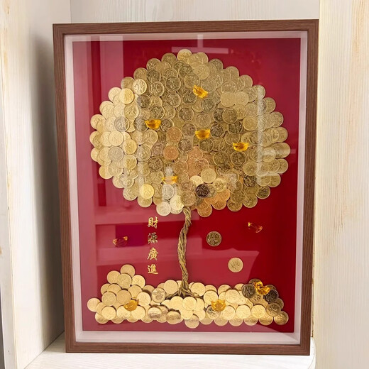 Coin Money Tree Photo Frame Birthday Gift Handmade DIY Fifty Cent Ornament Housewarming Gift Fifty Cent Money Tree Bring Your Own Coins Smooth Flowing Money from All Directions + Sticky A421*30cm-Bring Your Own 150-200 Coins