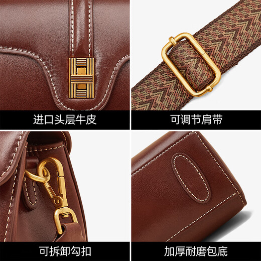 
Golden Fox (FOXER) top layer cowhide women's bag women's bag large capacity one-shoulder crossbody handbag joint Chinese Valentine's Day gift