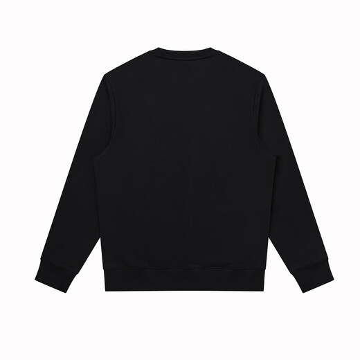 HAZZYS Men's Clothing Autumn Style Zhang Wanyi's Same Style Simple Casual Men's Top PHIZ Round Neck Basic Sweatshirt Men Black BK L (175/96A 48)