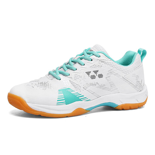 He Jiagong badminton shoes for men and women with wide last new non-slip tennis shoes sports shoes Bailanhong 619 normal size 42