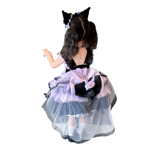 Kuromi Princess Dress Girls Summer Lolita Children's Dress Baby Girl Birthday Dress Children's Day Performance Costume Skirt 150 cm