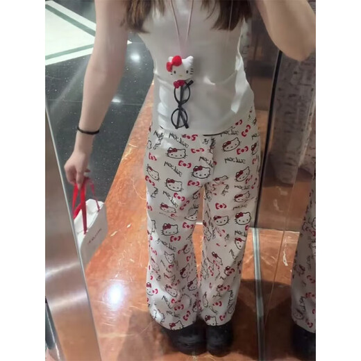 Eva Junjun Jiang American hot girl low waist animal print casual sports pants for women design and versatile trousers white-Xintang P95 3XL