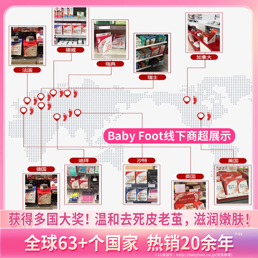 Baby Foot Japanese foot mask to remove dead skin, calluses, tender heels, cracked and peeling feet, repair and moisturizing foot mask set 1 box