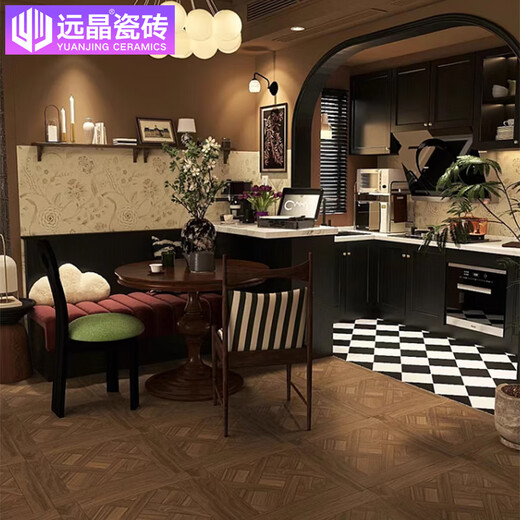 
Yuanjing 600x600 All-ceramic matte white embryo Versailles parquet wood grain brick living room floor tiles imitation solid wood ceramic tiles 6630 mold X-font style all-ceramic 3C Appendix G 600x600