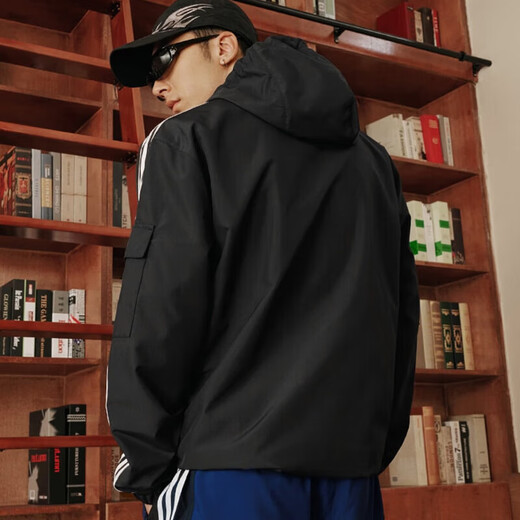 阿迪达斯 （adidas）三叶草外套男装夏季新款训练运动服立领防风舒适休闲夹克GN3535 KB1945黑色 S