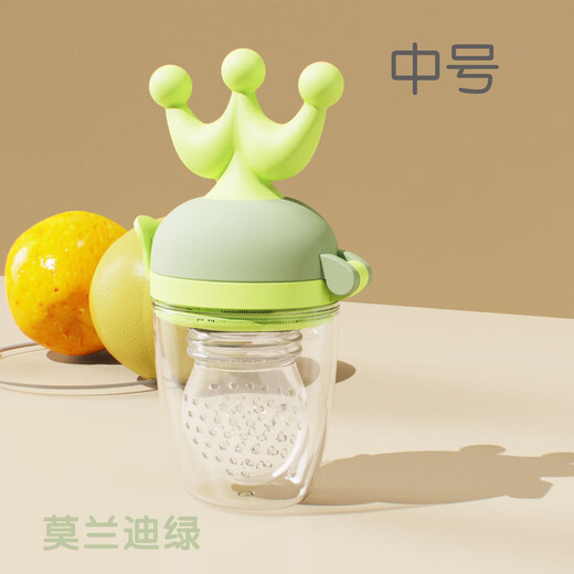 Baby Bite Fruit and Vegetable Crown Bite Teether Baby Fruit Food Complementary Bite Bag Feeding Tableware Pink 1 Pack