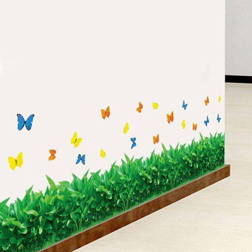 
3d three-dimensional grass simulation green grass skirting board bedroom living room corridor wall decoration baseboard wall stickers XH9207 length 175CM* height 27CM