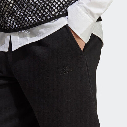 Adidas shorts men's pants summer new style cropped pants running fitness pants training comfortable breathable casual pants sweatpants IC9756/black 2XL