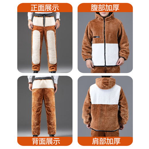 Liyang Men's Leather Clothes and Leather Pants Suit Plus Velvet Thickened Windproof Warmth Waterproof Motorcycle and Motorcycle Driving Takeaway Work Clothes Shoulder Pads Belly Protection Leather Clothes Leather Pants Set Plus Velvet XL 90-110Jin Jin is equal to 0.5 kg