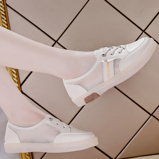 Woodpecker White Shoes for Women 2025 Summer NUEVA MEHA ANTERENTE DESAUPABLE DE UNA PIES SOLO SOLO SOLO CAVILLO CORRALES FORMAS BEIGE 35