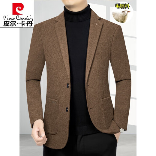 Pier Cardin men's wool woolen suit jacket men's new style daddy's slim Korean style small suit jacket casual top blue gray 35741GF 190/3XL