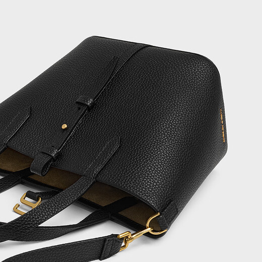 CHARLES&KEITH25秋新品简约通勤手提水桶包菜篮子包七夕礼物CK2-10151518 Black黑色 S