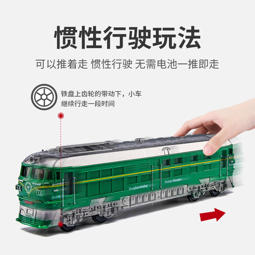 OIMG2024新款儿童玩具车1一3岁绿皮火车旧火车高铁地铁男孩2岁男童4岁 校车-惯性带灯光音效