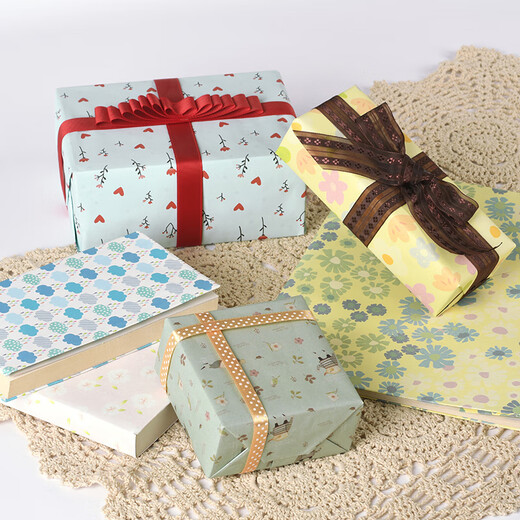 
Yuyu Japanese and Korean ins style small fresh floral student bag book paper Valentine's Day Christmas decoration DIY handmade paper gift wrapping paper birthday gift paper wallpaper large 15054 (10 pictures) [52x75cm]