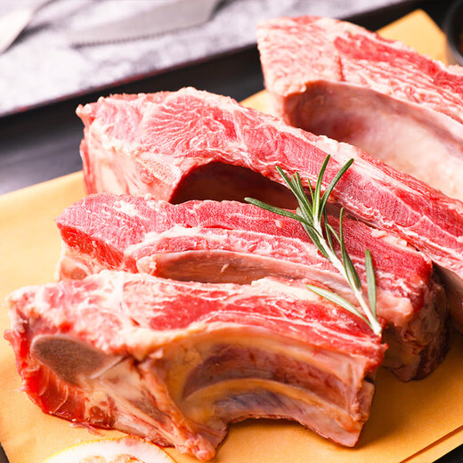 安格斯谷饲原切牛肋排带骨牛肉牛排骨新鲜牛肉夏季火锅生鲜食材 原切牛肋排2斤 MS1