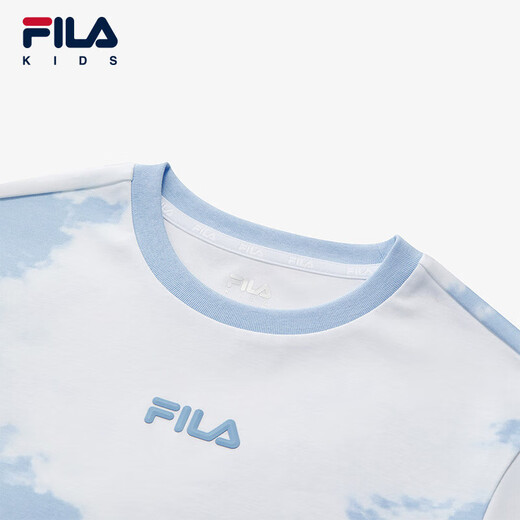Fila silk soft cotton Fila children's short-sleeved T-shirt 2025 summer men's and big children's tops full print two-ZB 120