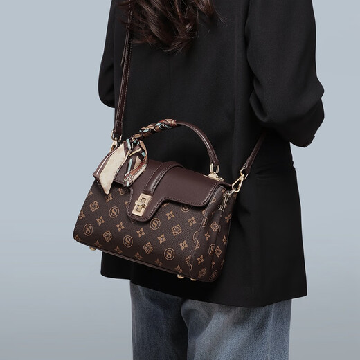 CALVIAKRIM2025新款潮流百搭斜挎包大容量bags包礼物通勤女包手提包包女式 咖色