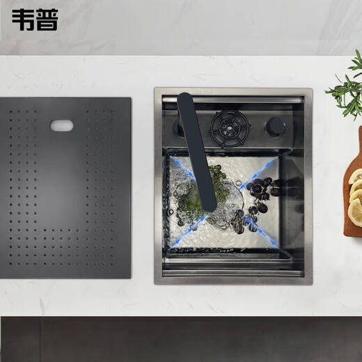 TLXT吧台阳台隐形小水槽洗杯器单槽洗菜盆西厨中岛台迷你小洗手盆 4839翻盖款洗杯器阻尼款不锈钢