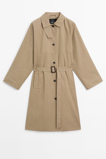 Massimo Dutti Discount Upgrade 2026 Women's Urban Elegant Commuting Style Versatile Casual Long Windbreaker 06701100 Camel S (CN 170/88A)