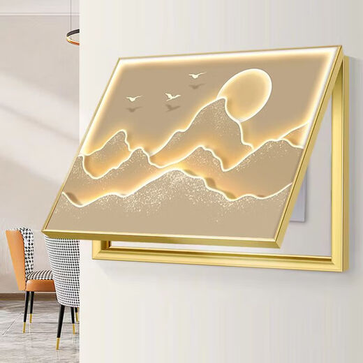 Electric box shielding cover with backing electric meter box decorative painting blocking light luxury landscape with hanging painting cream wind gate box mural H2-with backing A 40*30 can accommodate 33*23 gold frame