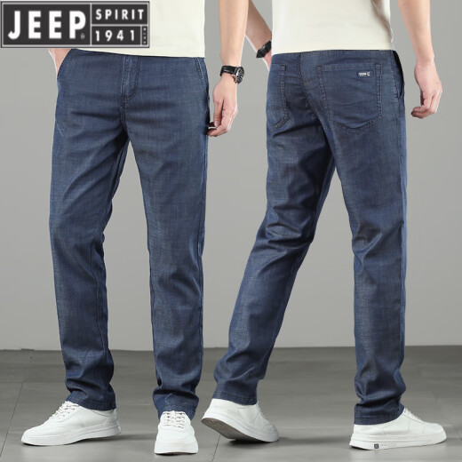 Jeep Spirit Tennis Jeans de jeans para hombres Pantalones rectos sueltos delgados 2025 NUEVO SUMMER ICHA SELD PISTANTES MENOS AZULES LIGRES 9767 40