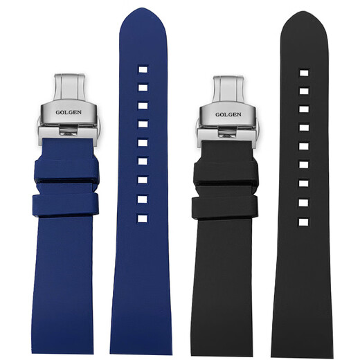 
GIOIO Guzun Watch Strap Original Silicone Waterproof Sweat-proof Pin Butterfly Cuff/6193 Accessories Leather Chain Black Blue 20 [Fluoroelastic] Green + Rose Gold Butterfly Cuff Strap Interface Width -21mm