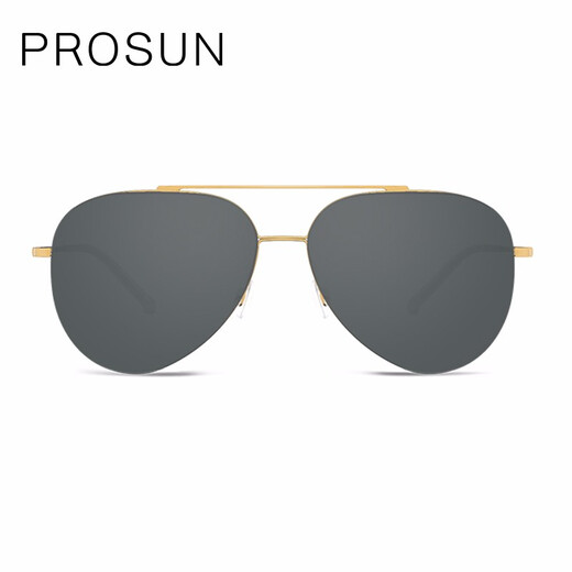 Baosheng New sunglasses for men and women, simple polarized sunglasses for pilots, steel wire metal driving mirror PS7027 C60 frame light gold