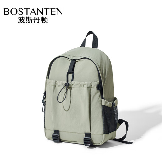 波斯丹顿（BOSTANTEN）轻量化双肩背包女户外旅行轻便防水中性风男学生电脑书包 绿色【轻量化选材___出行无负担