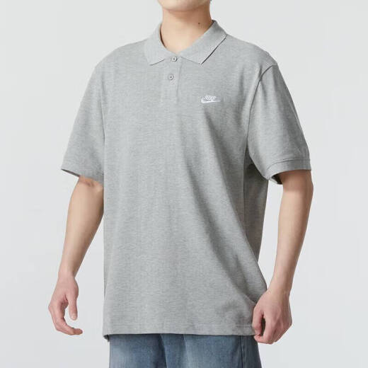 
Nike (NIKE) T-shirt, summer new sportswear, golf casual running short-sleeved cotton lapel breathable POLO shirt FN3895-063-Gray cotton XL (180/96A)