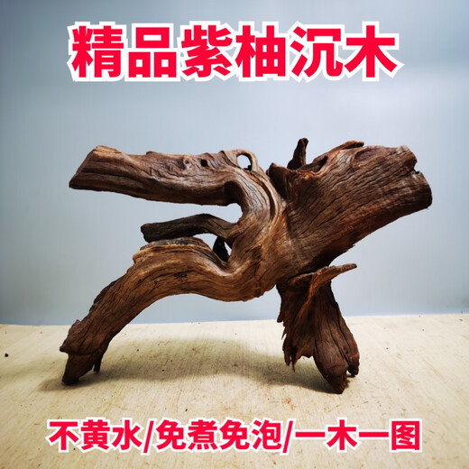 LDVEP沉木杜鹃紫柚木秒沉免煮爬宠鱼缸龟台造景小型草缸纹理装饰品素材 1396