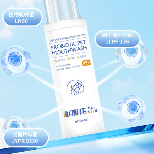 Paisile Pet Probiotic Teeth Cleanser for Cats and Dogs Fresh Breath, Bad Breath, Bad Breath for Pet Cats and Dogs Mouthwash. Send 2 bottles of Paisile Probiotic Teeth Cleanser.
