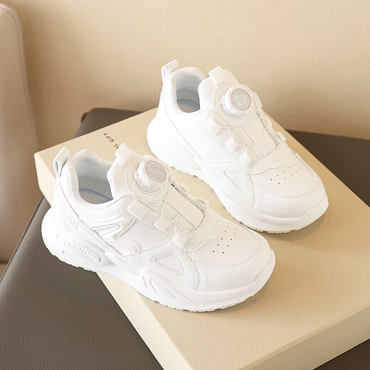 Warrior children's running shoes, sports campus white shoes, versatile casual shoes WZ(CL)-1134 white 33