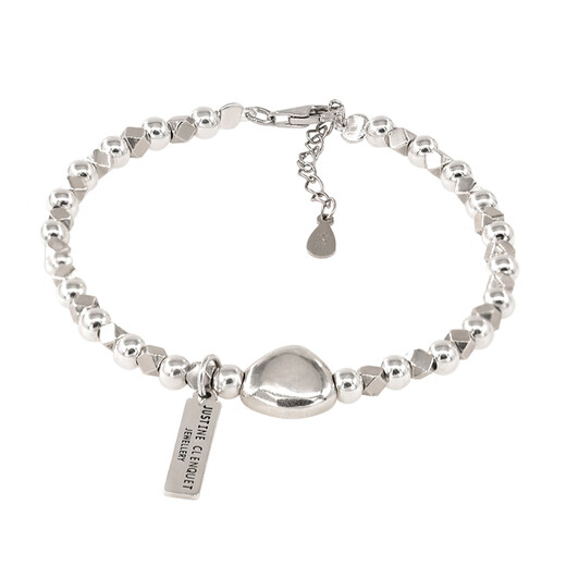 VZZSsuzyacckr Korean beaded broken silver bracelet 2025 new ins niche design smiley silver bracelet bracelet style in stock