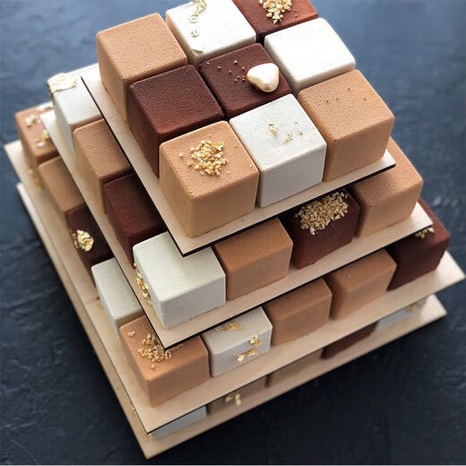 Serie cuadrada mousse de silicona molde de hojaldre francés sándwich moldeo para hornear 28 sándwich cóncavo moho 1049