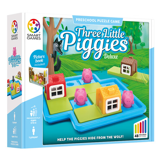 Smart Games Three Little Pigs Children's Educational Toys Early Education Board Game Gift Fairy Tale Picture Book Boy Birthday Gift 3-6 Years Old