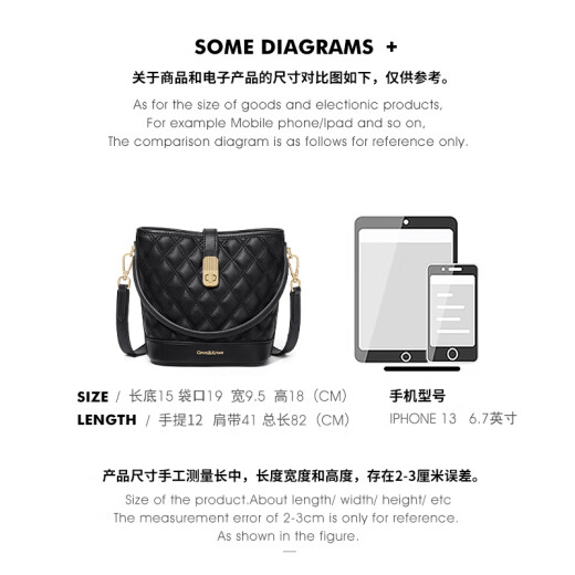 CinvaiKrose小c&k水桶包女包包女式2025新款单肩斜挎包手提包 黑色Black-张雅钦同款【2025年新